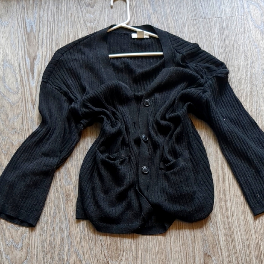 Large Dark Grey Cardigan With Pockets H&M Women's